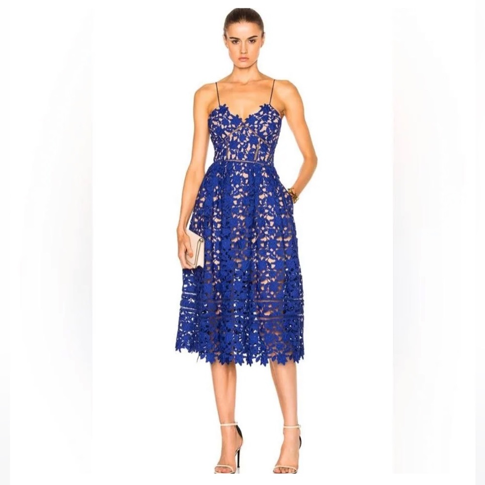 Self-Portrait Azaelea illusion lace midi dress